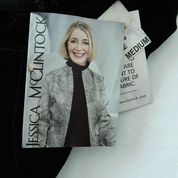 Vintage Medium Jessica McClintock Black Velvet Top Formal Racerback Cowl Y2K NWT - Picture 9 of 12